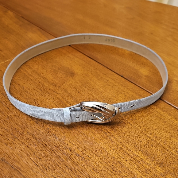 Accessories - Vintage Women's Baby Blue Belt With Silver Buckle